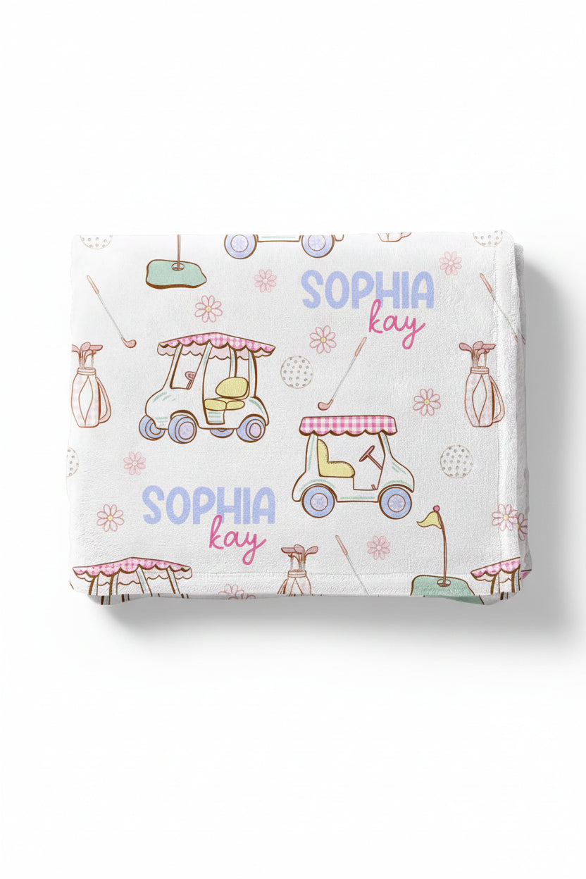 Country Club Cuties Personalized Kids Blanket | Pink