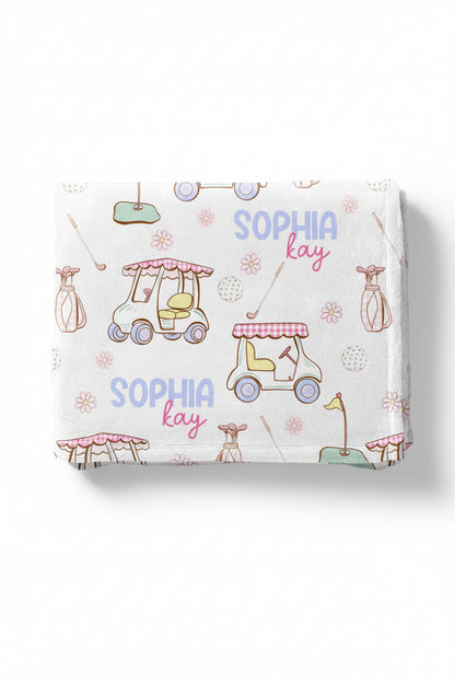 Country Club Cuties Personalized Kids Blanket | Pink