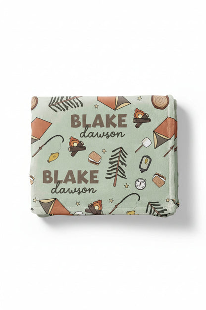 Cozy Camper Personalized Kids Blanket