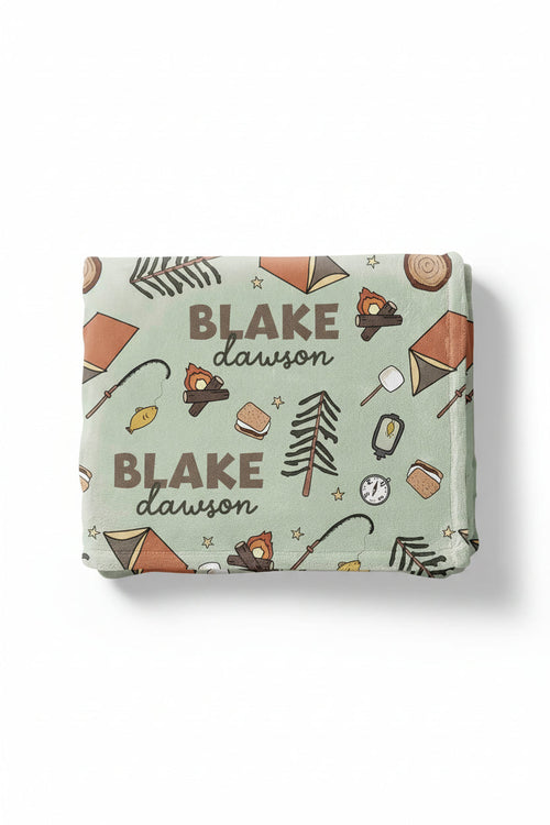 Cozy Camper Personalized Kids Blanket