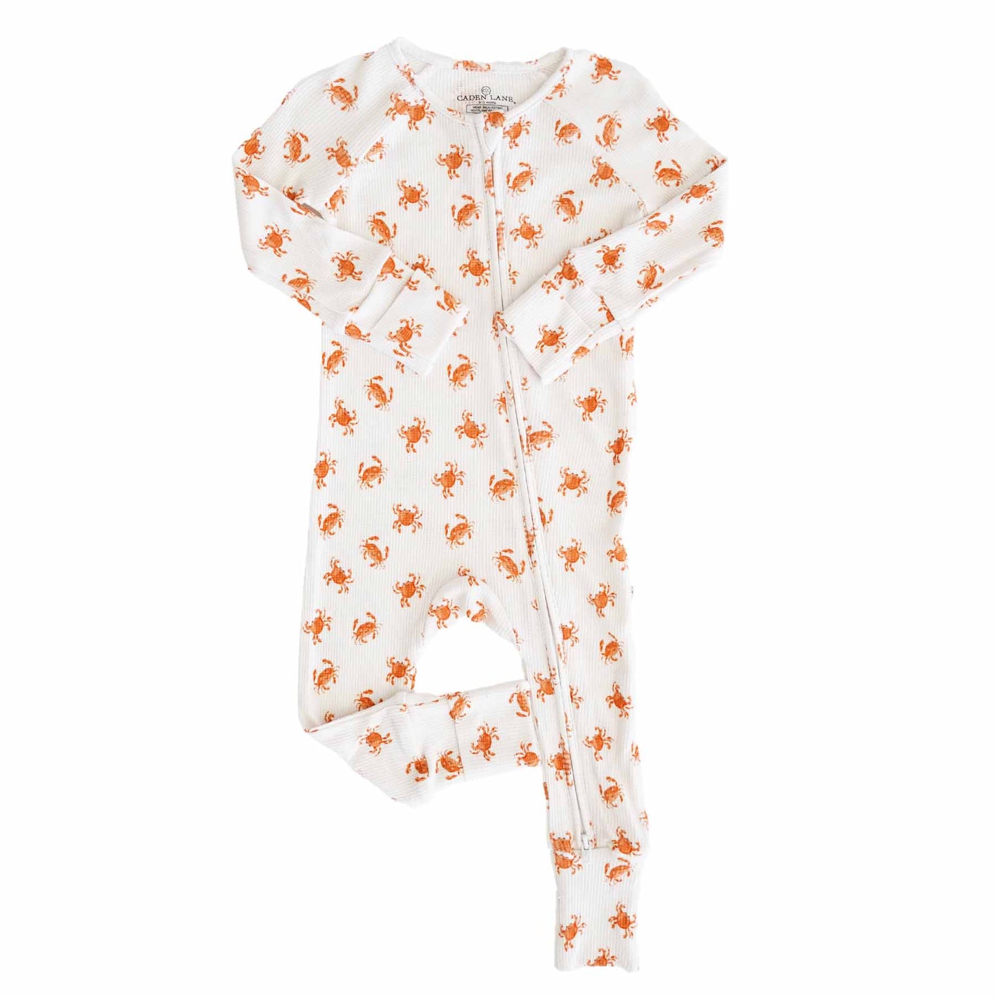 Cutie Crabs Bamboo Waffle Convertible Zip Romper