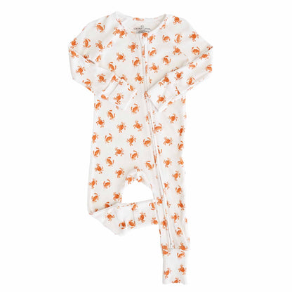 Cutie Crabs Bamboo Waffle Convertible Zip Romper