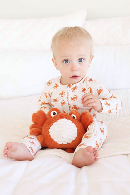 Cutie Crabs Bamboo Waffle Convertible Zip Romper