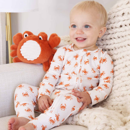 Cutie Crabs Bamboo Waffle Convertible Zip Romper