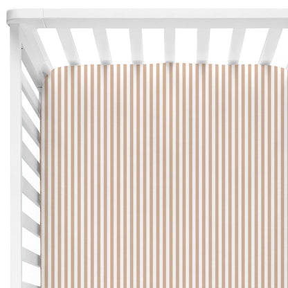 Mocha Stripes Crib Sheet