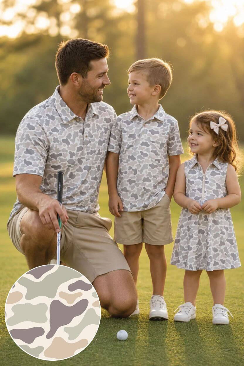 Daddy & Me Matching Short Sleeve Polos | Camo Cutie