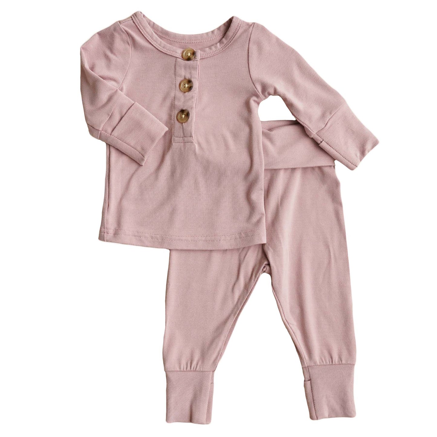 2pc Bamboo Button Top & Bottom | Mulberry