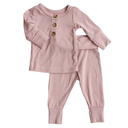 2pc Bamboo Button Top & Bottom | Mulberry