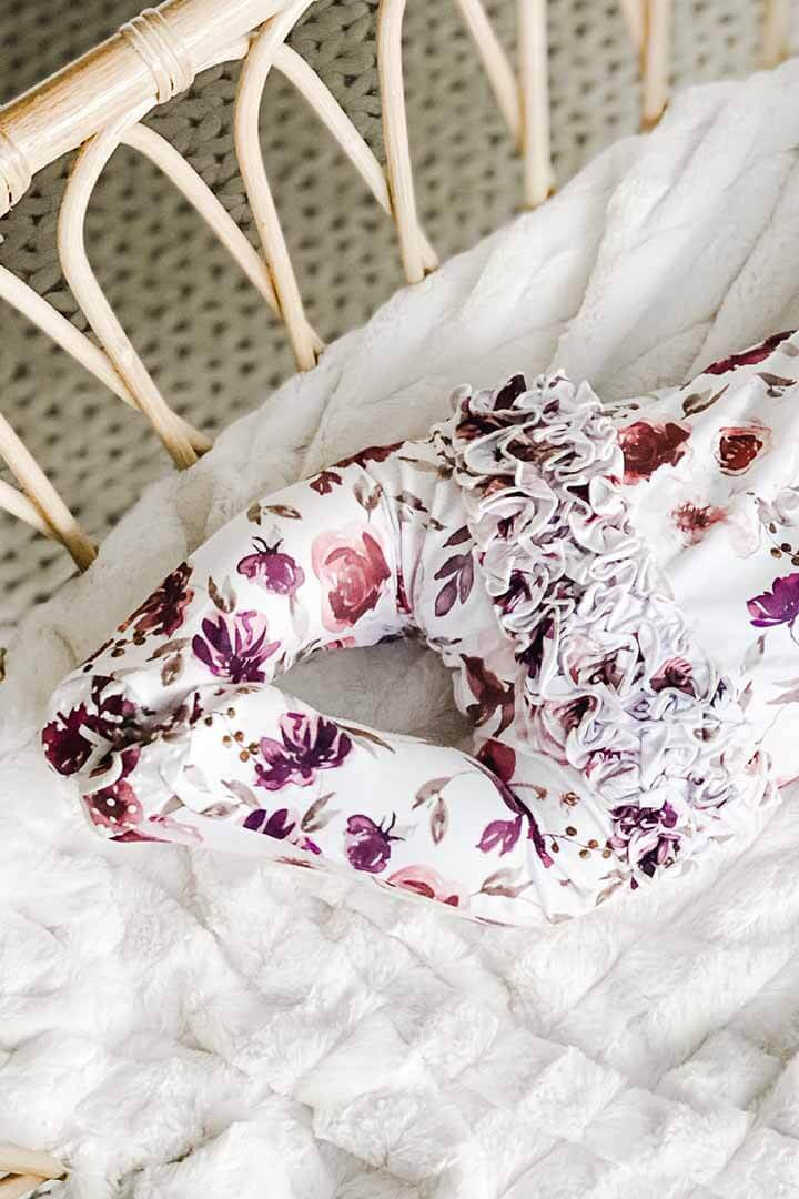 Demi's Dusty Purple Floral Ruffle Zipper Footie