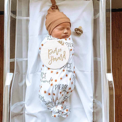 Desert Suns Personalized Baby Name Swaddle Blanket