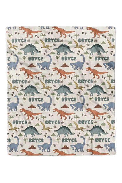 Dino Dude Personalized Kids Blanket