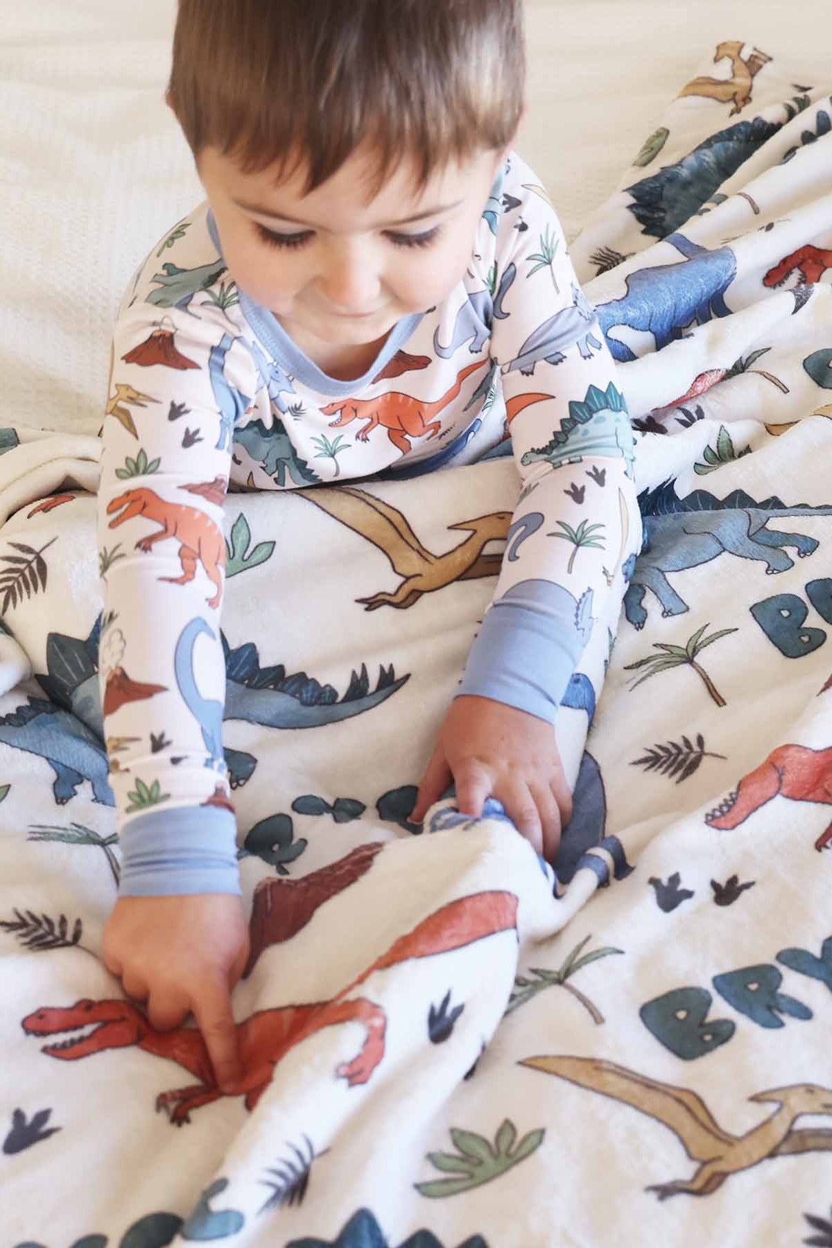 Dino Dude Personalized Kids Blanket