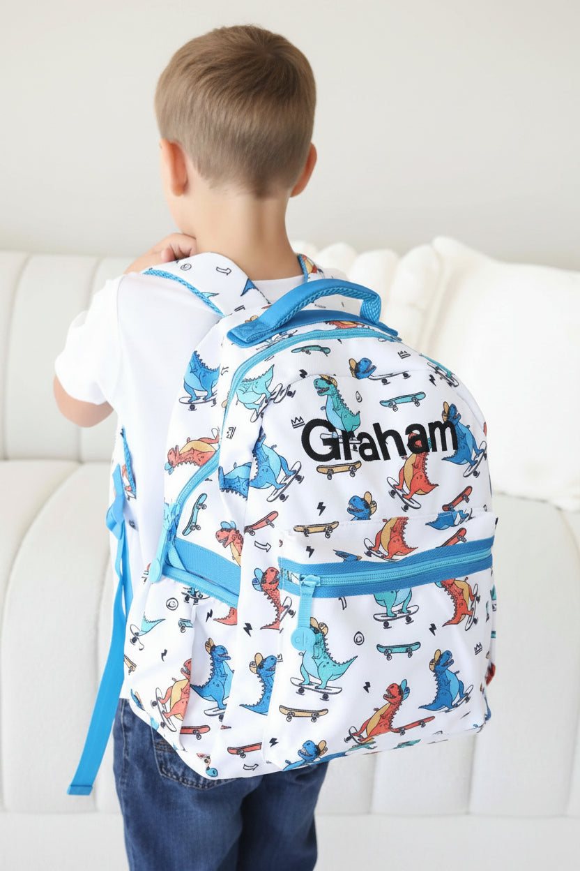Kids Embroidered Backpack | Totally T-Rex