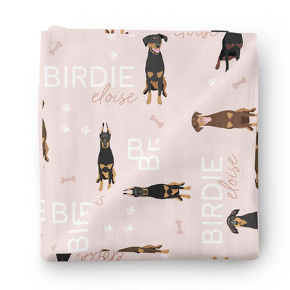 Personalized Baby Name Swaddle Blanket | Dog Breeds