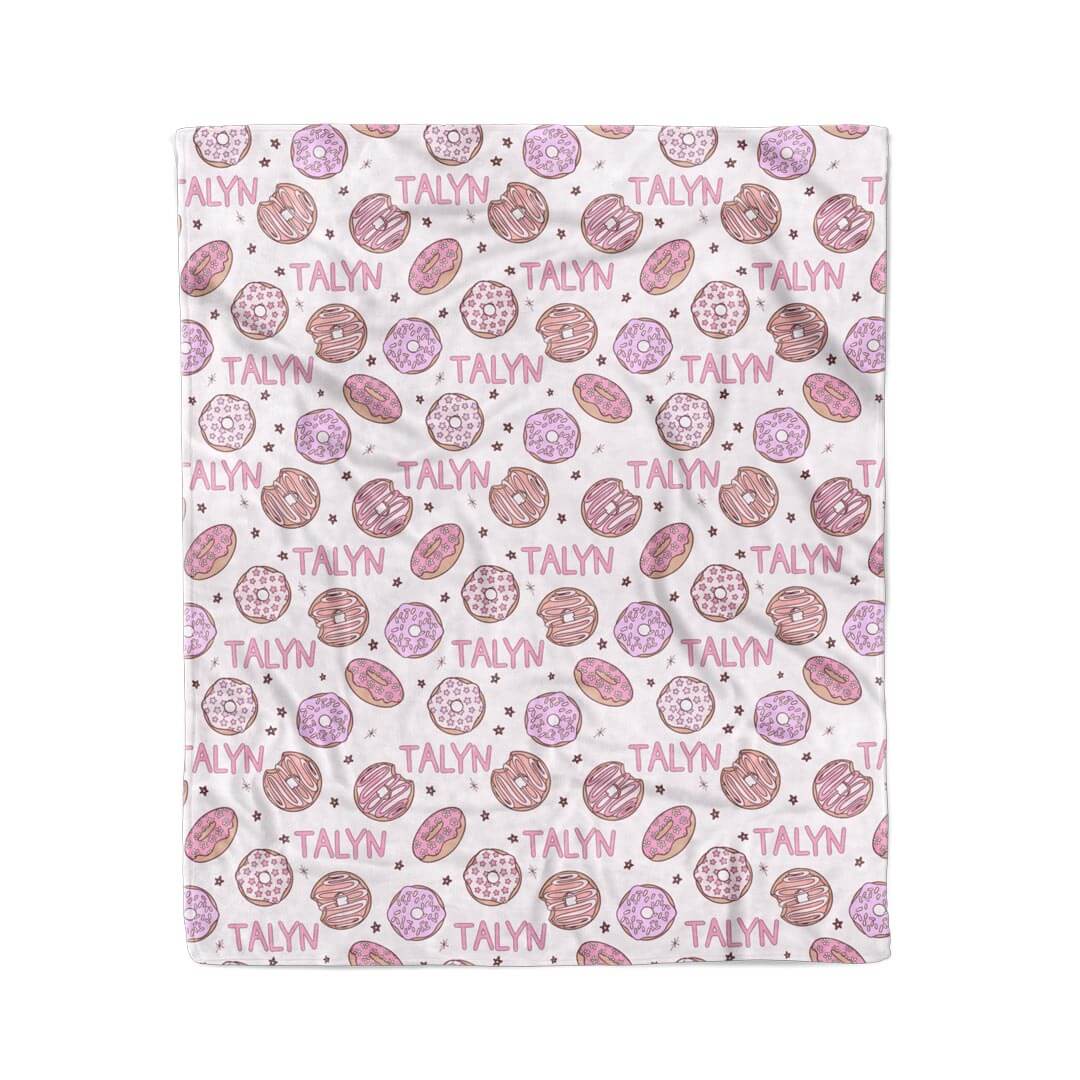 Donut Shop Personalized Kids Blanket | Pink