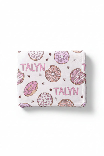 Donut Shop Personalized Kids Blanket | Pink