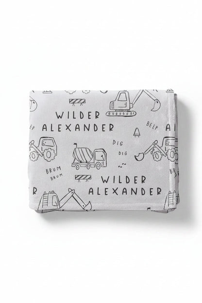 Doodle Dozers Personalized Kids Blanket