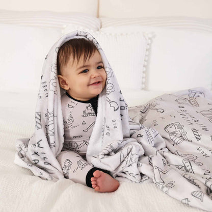 Doodle Dozers Personalized Kids Blanket