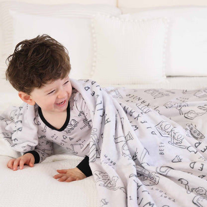 Doodle Dozers Personalized Kids Blanket