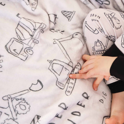 Doodle Dozers Personalized Kids Blanket