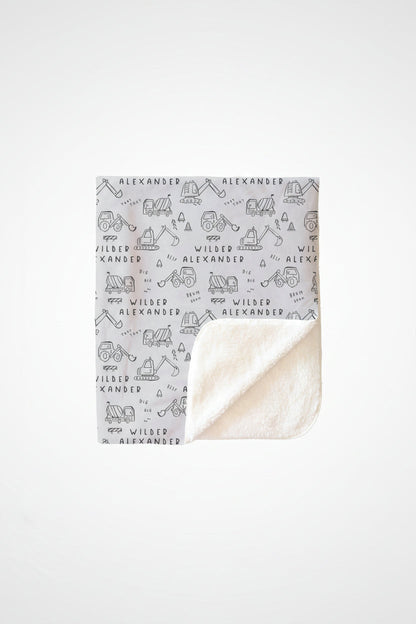 Doodle Dozers Personalized Kids Blanket
