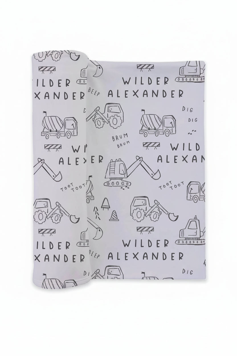 Doodle Dozers Personalized Swaddle Blanket