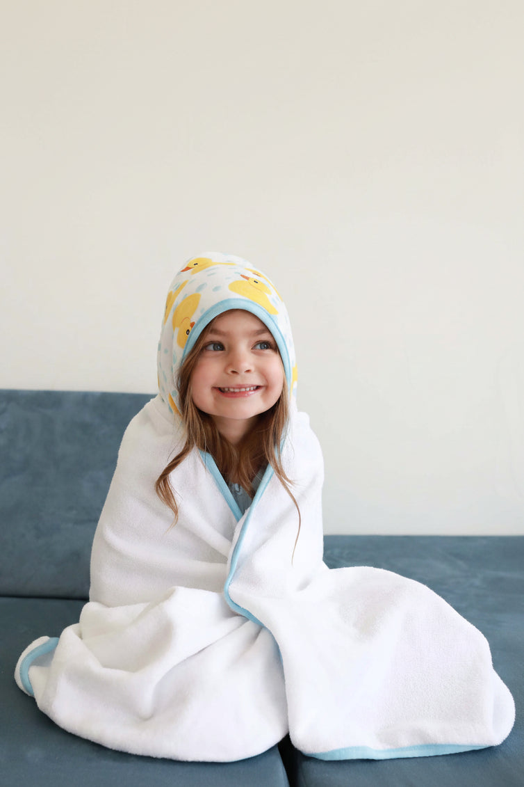 Embroidered Bamboo Hooded Towel | Rubber Ducks