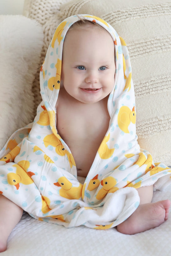 Embroidered Bamboo Hooded Towel | Rubber Ducks