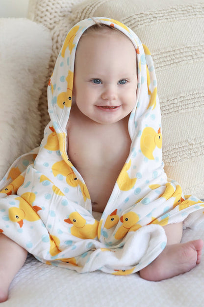 Embroidered Bamboo Hooded Towel | Rubber Ducks