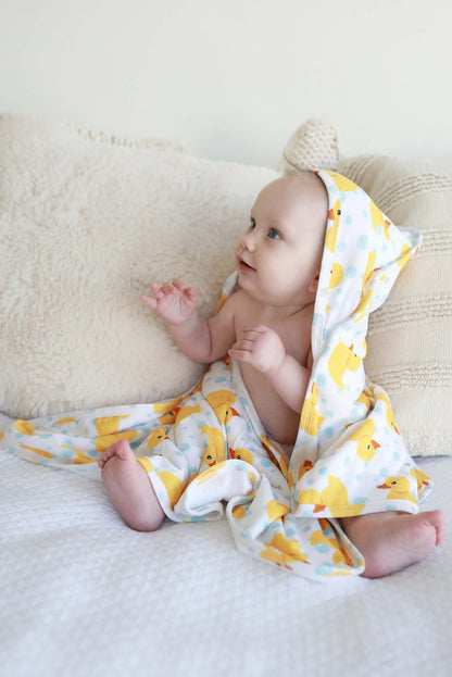Embroidered Bamboo Hooded Towel | Rubber Ducks