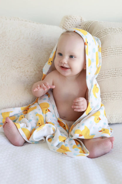 Embroidered Bamboo Hooded Towel | Rubber Ducks