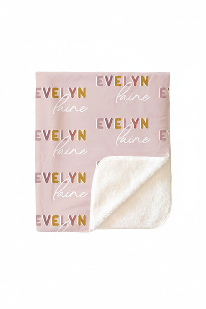 Dusty Pinks Retro Personalized Toddler Blanket