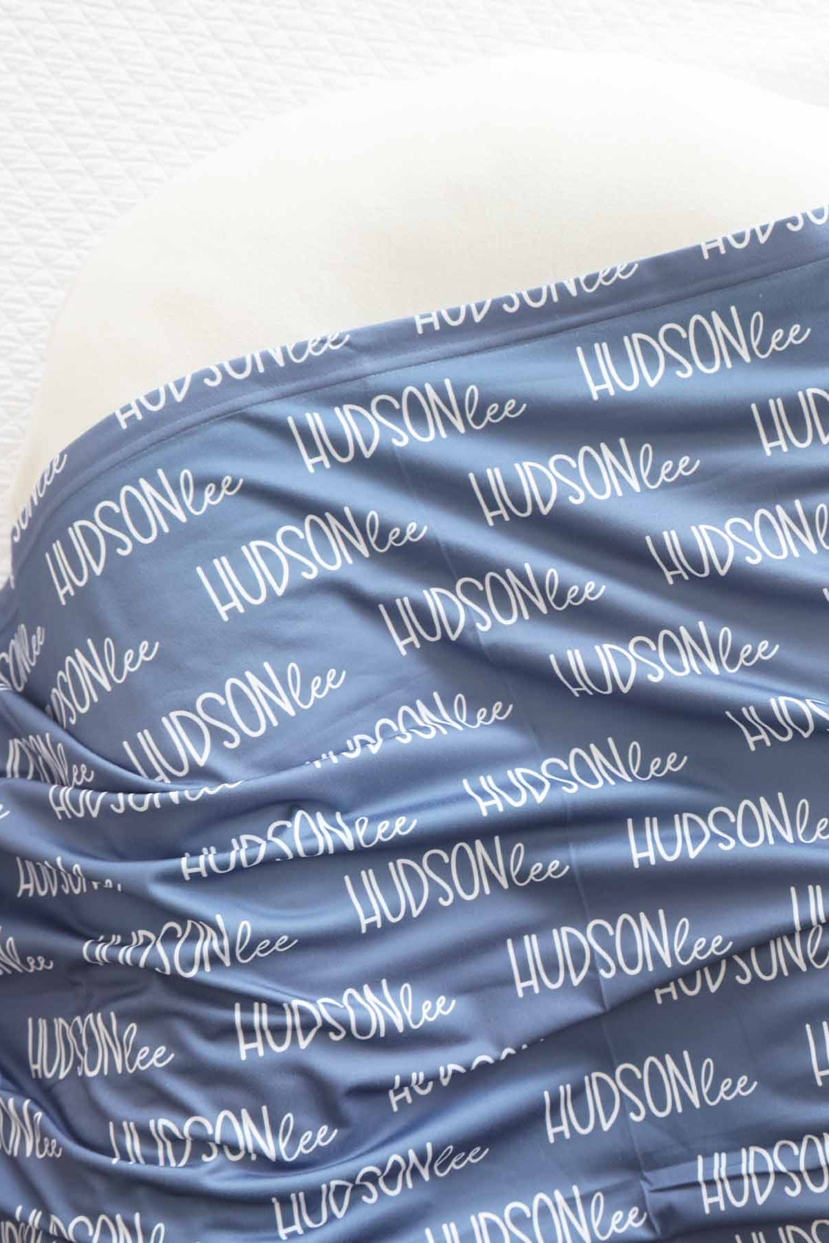 Personalized Baby Name Swaddle Blanket Font Duo | Best Selling Blues