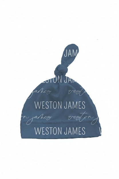 Dusty Blue Personalized Knotted Hat