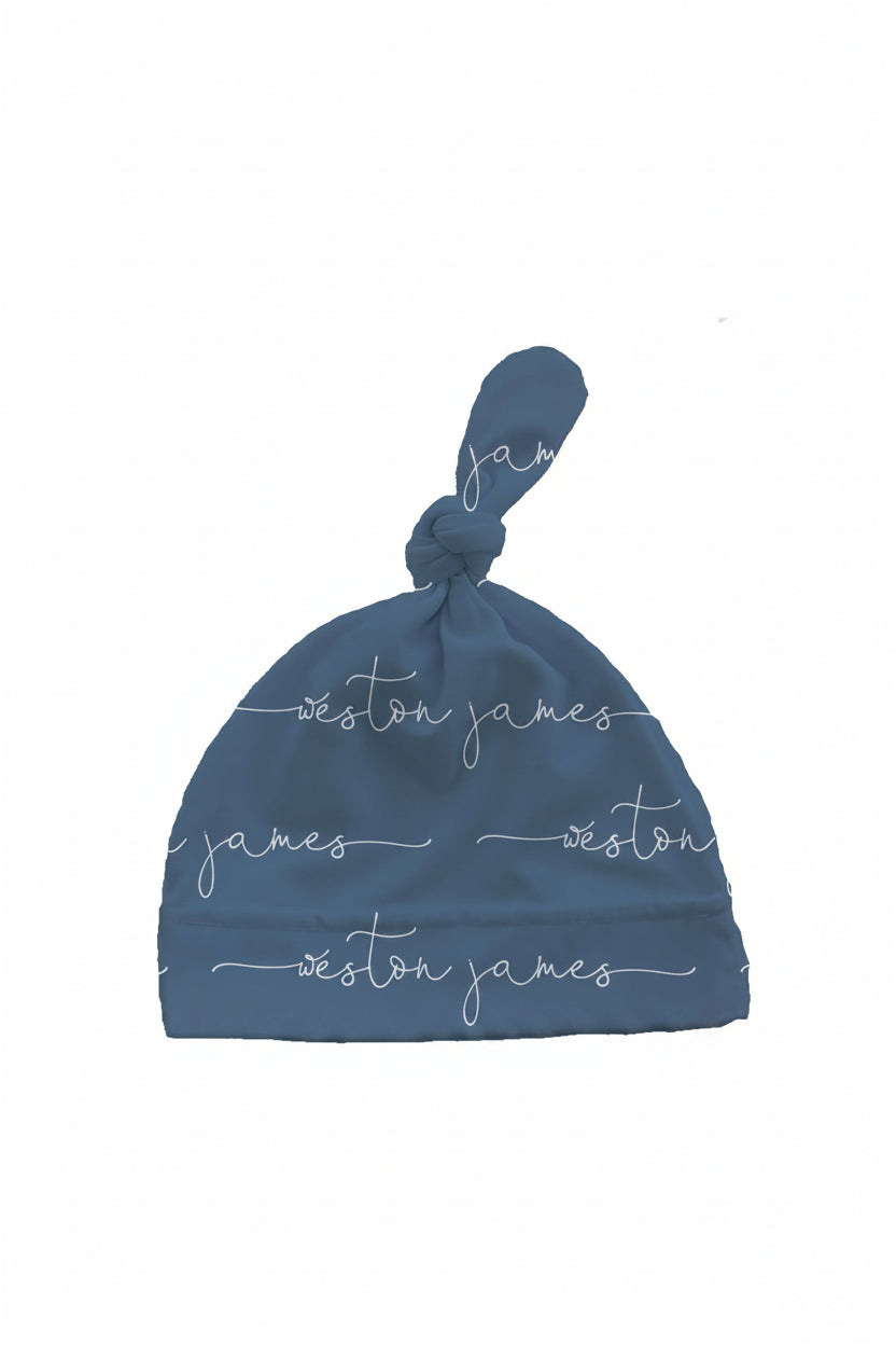 Dusty Blue Personalized Knotted Hat