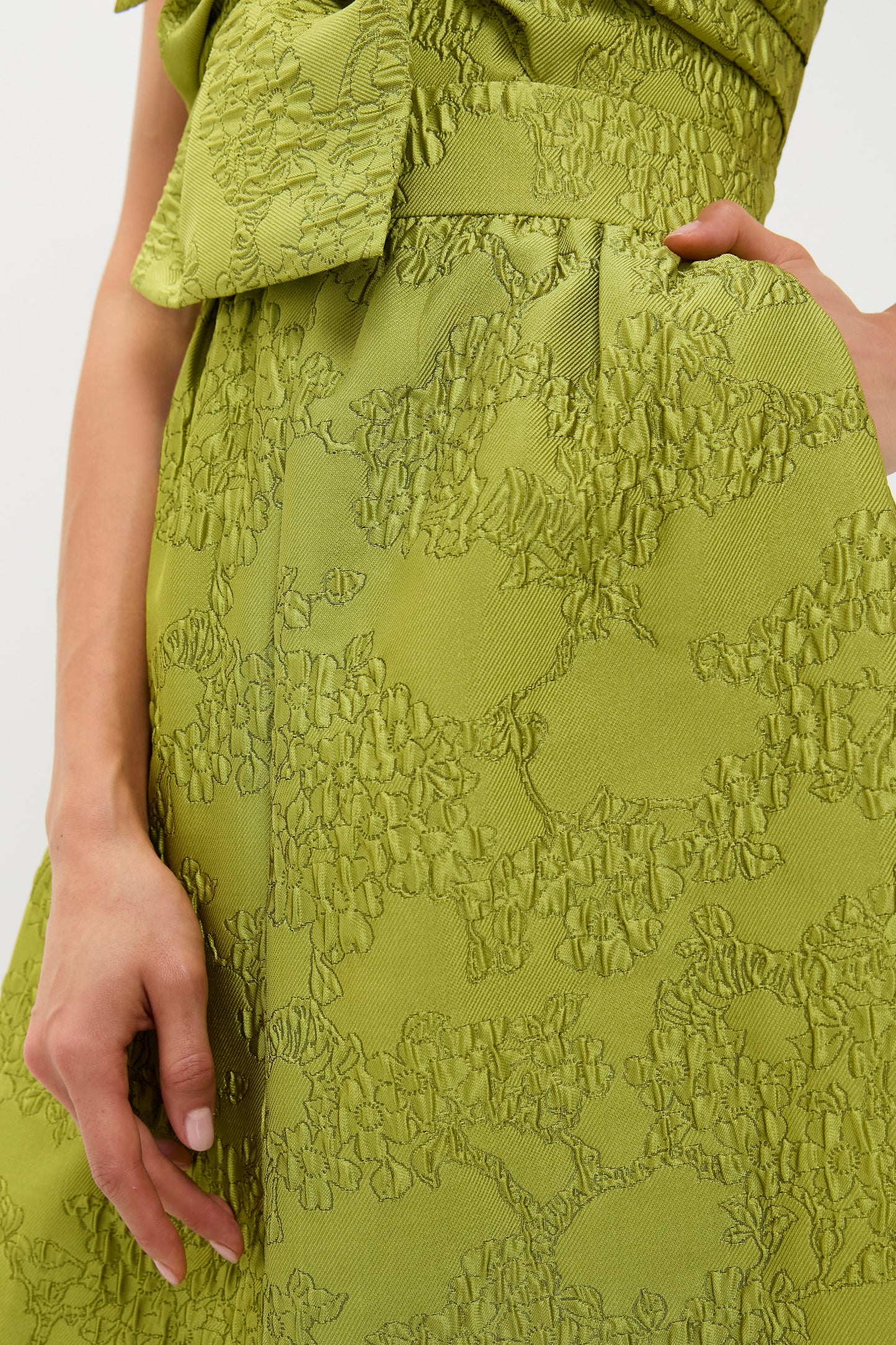 Brocade Metallic Strapless Kathleen Gown