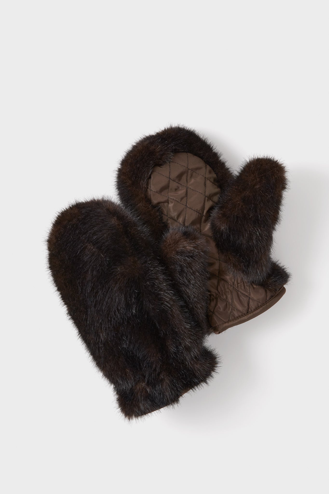 Brown Fur Mittens