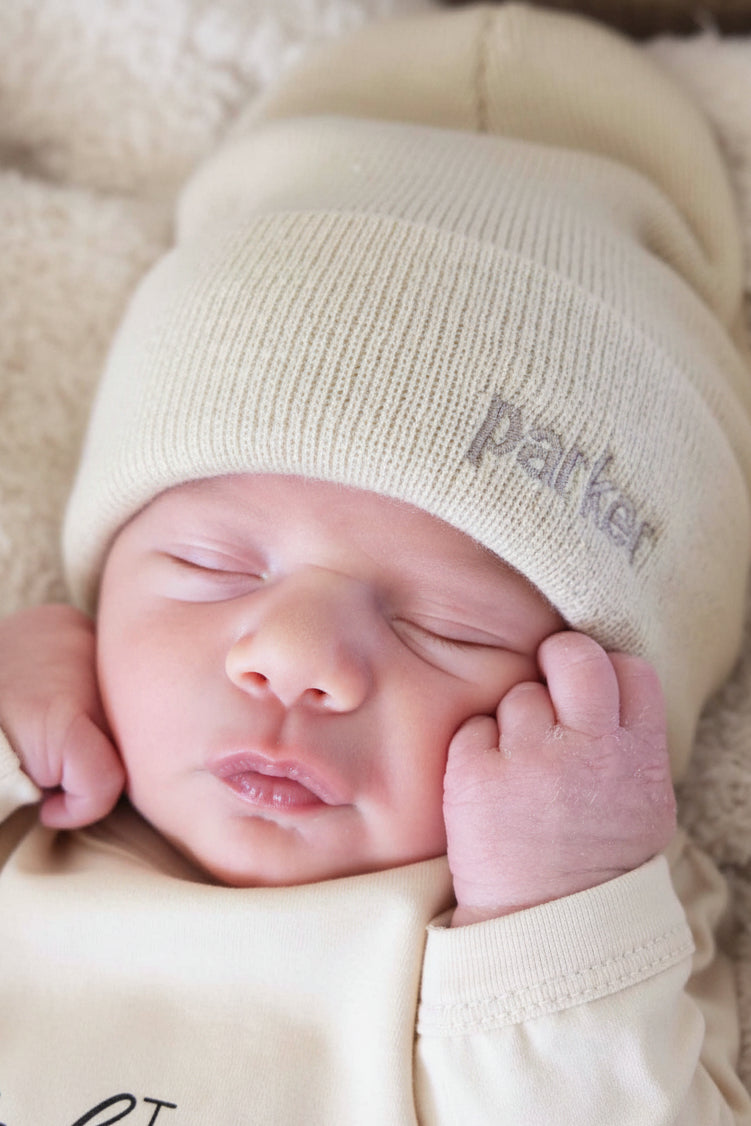 Embroidered Knit Baby Beanie