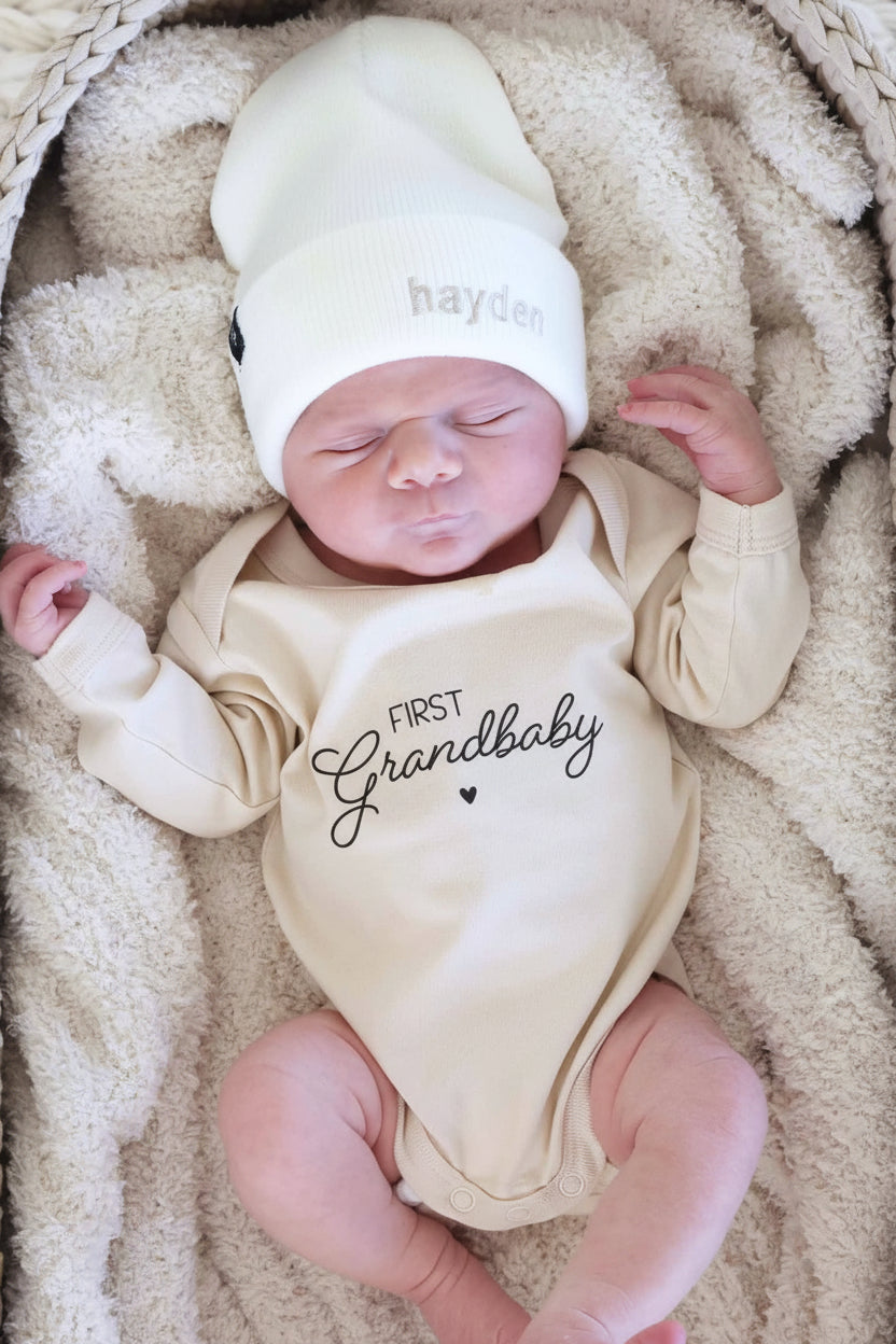 Embroidered Knit Baby Beanie