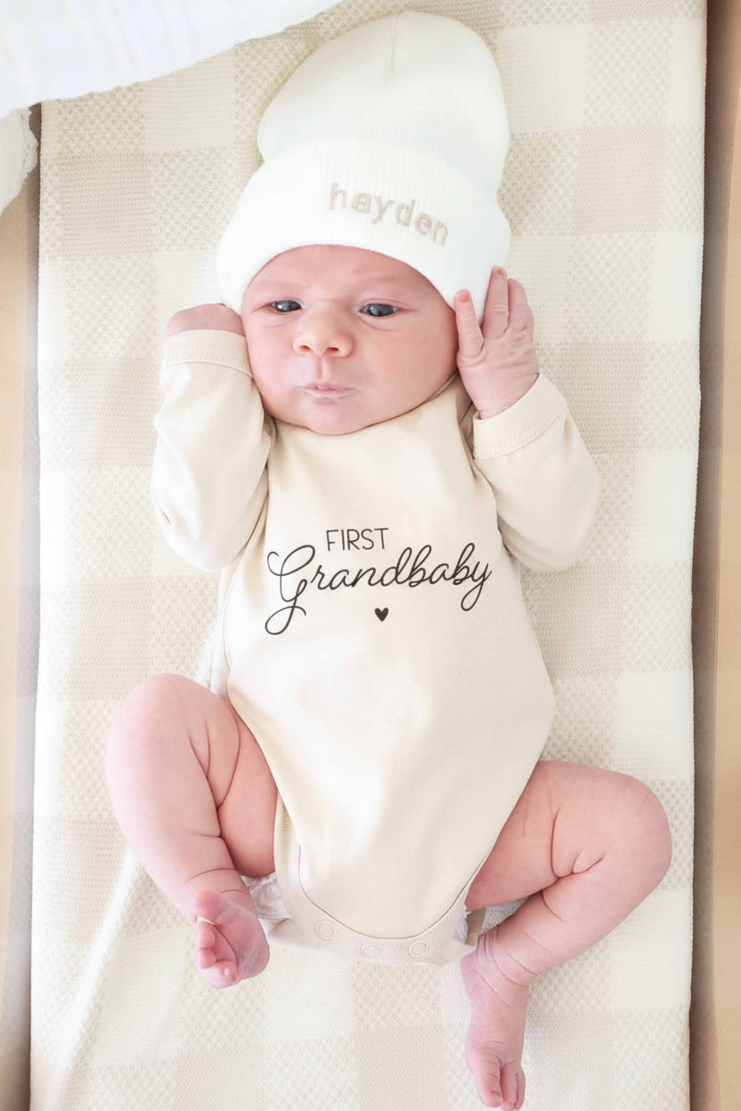 Embroidered Knit Baby Beanie
