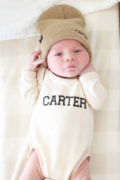 Embroidered Knit Baby Beanie