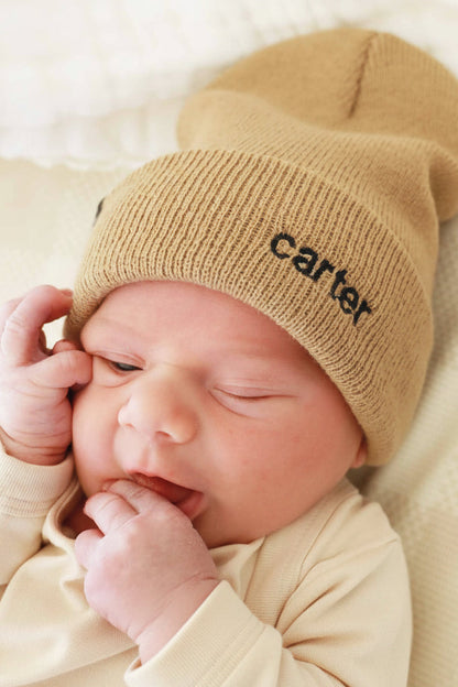 Embroidered Knit Baby Beanie
