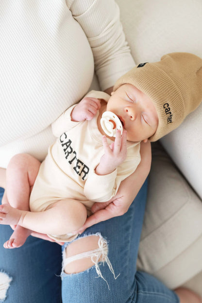 Embroidered Knit Baby Beanie