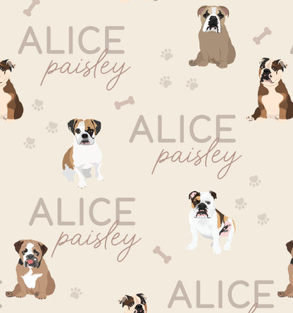 Personalized Baby Name Swaddle Blanket | Dog Breeds