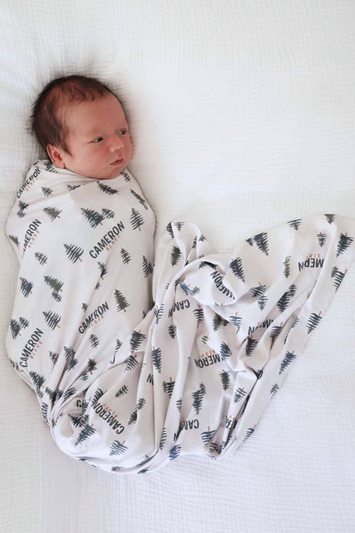 Evergreen Personalized Swaddle Blanket