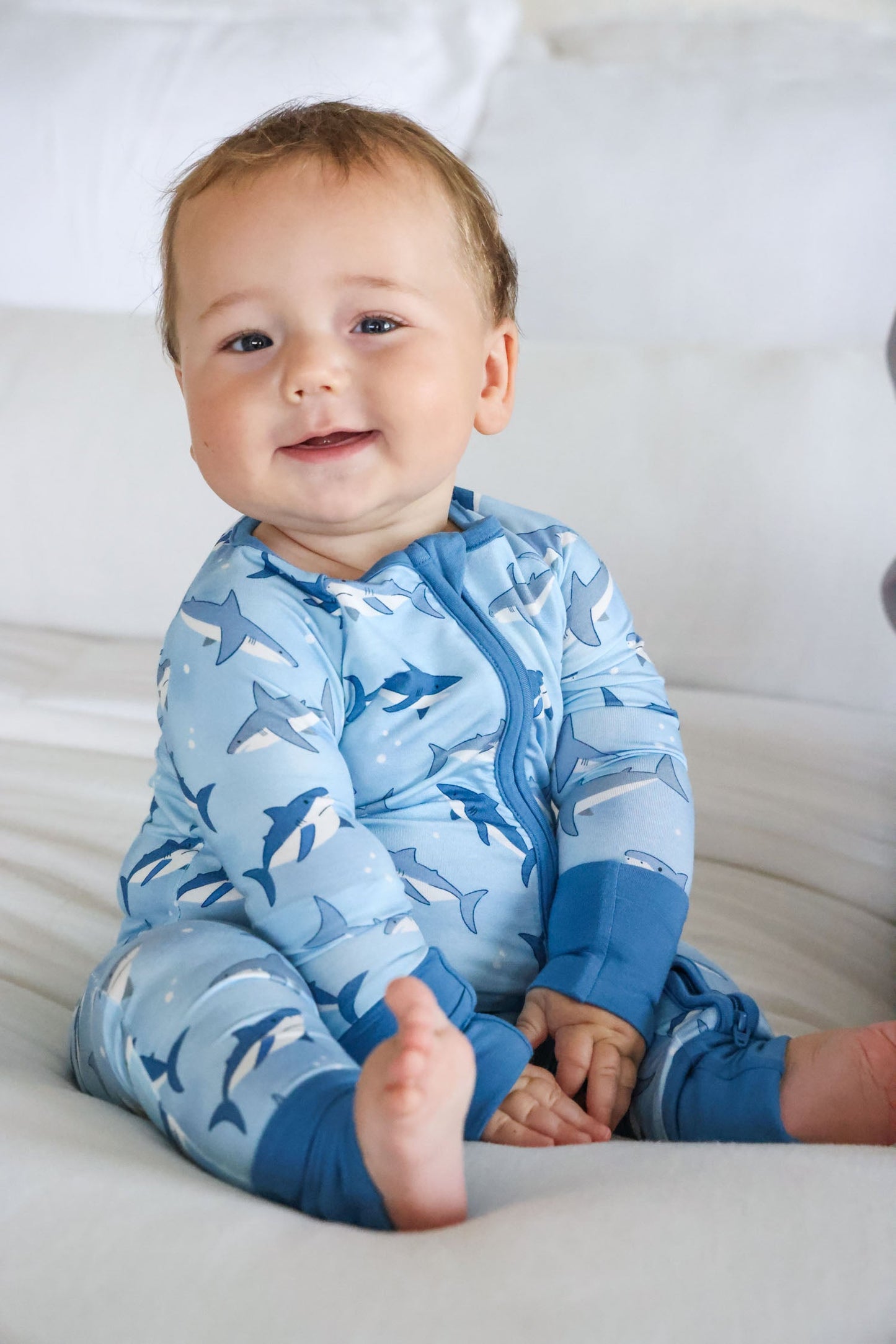 Convertible Bamboo Zip Romper | Fin Friends