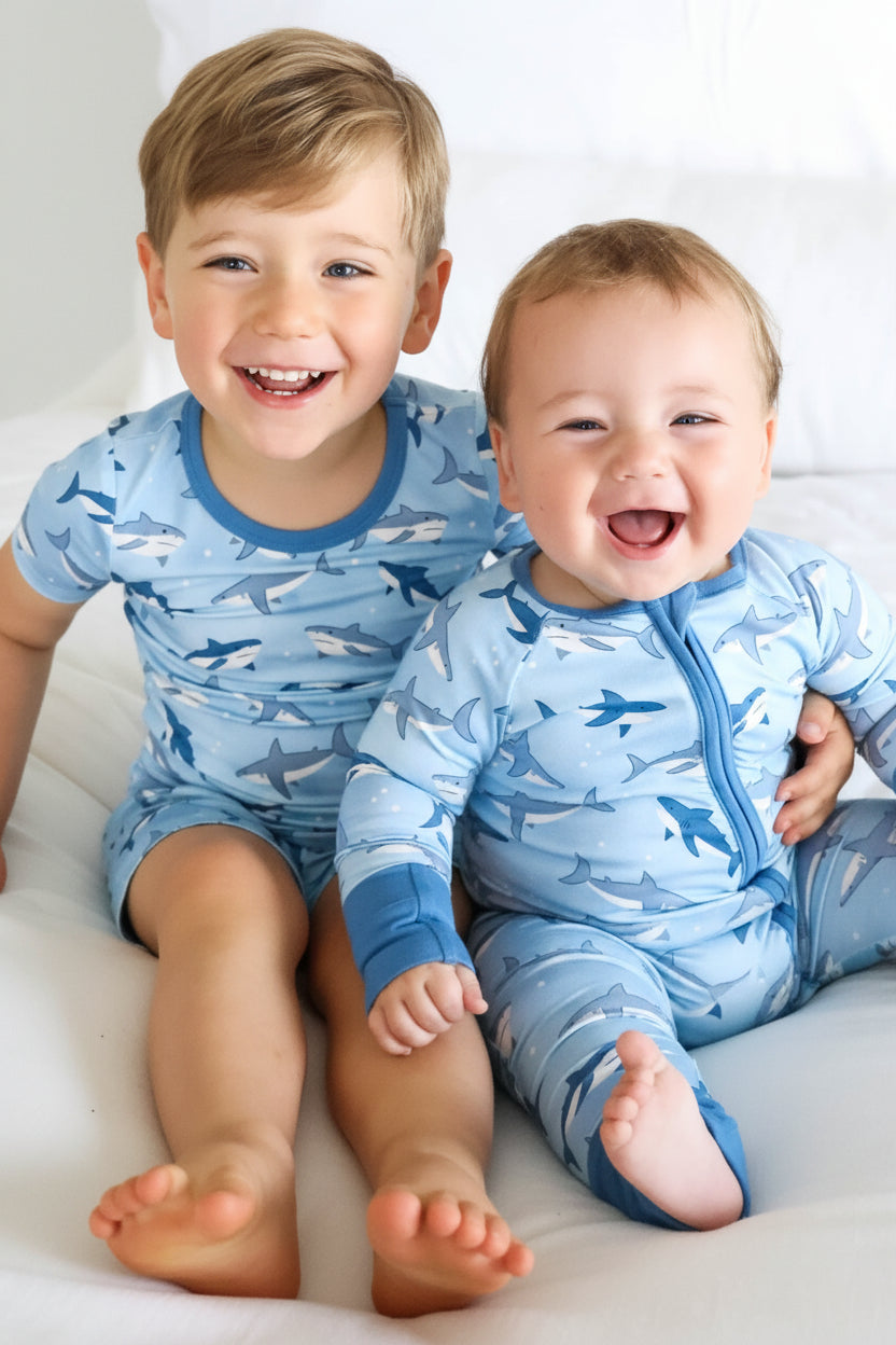 Convertible Bamboo Zip Romper | Fin Friends