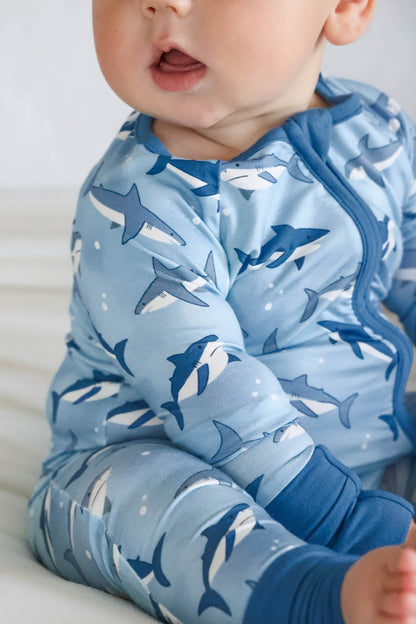 Convertible Bamboo Zip Romper | Fin Friends
