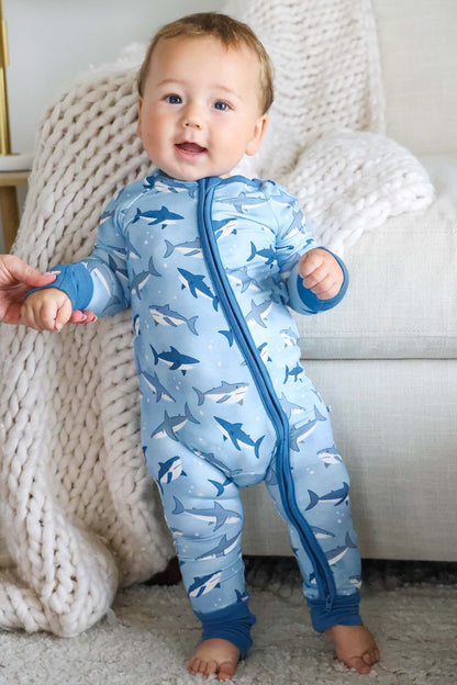 Convertible Bamboo Zip Romper | Fin Friends