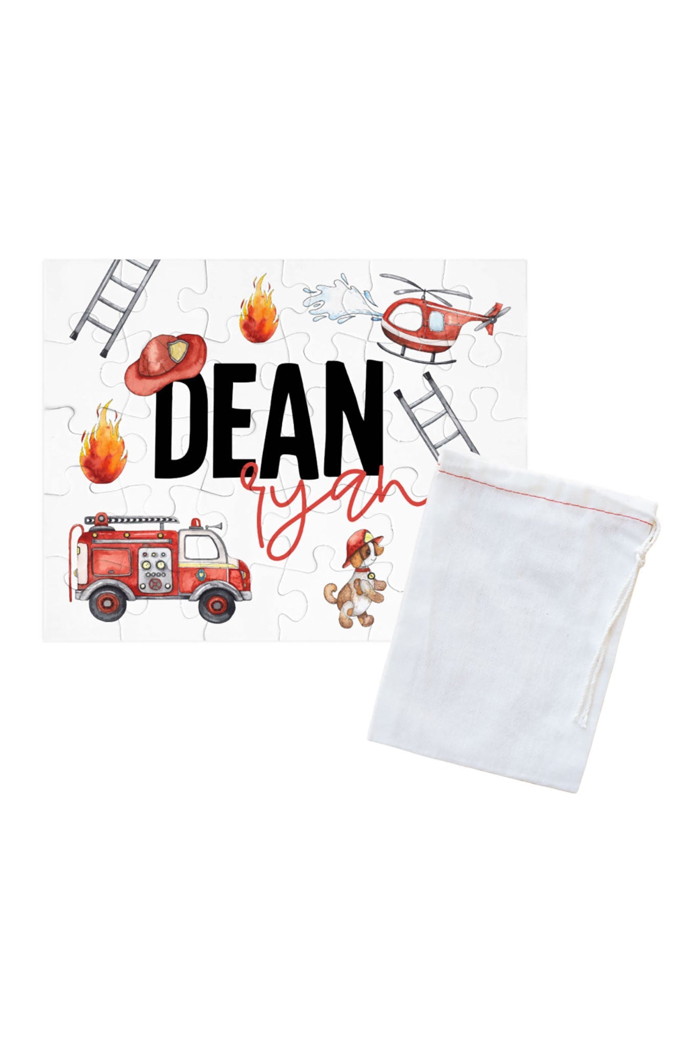 Kids Personalized 30 Piece Puzzle | Firetrucks